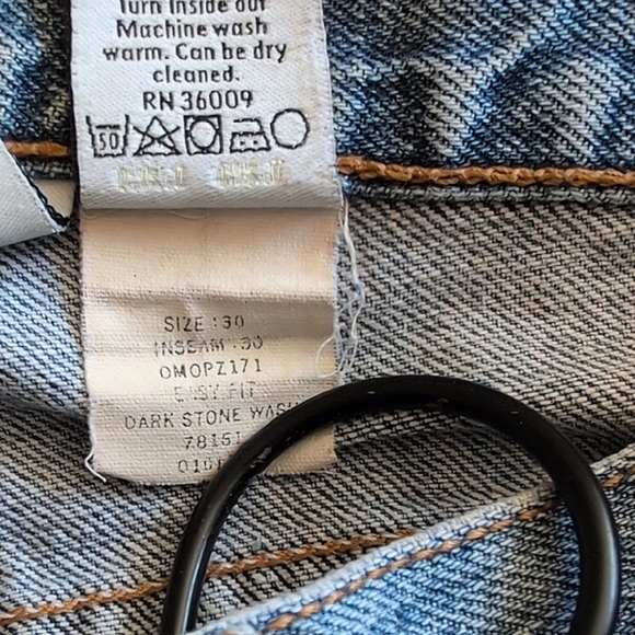 Vintage 90s Womens 30x30 Calvin Klein Jeans Dark Stone Wash Distressed Casual - Picture 9 of 9